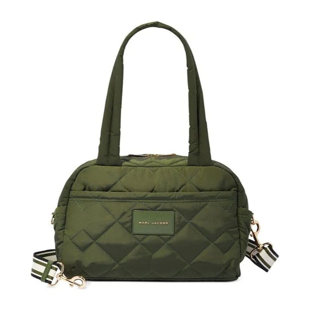 Marc Jacobs Quilted Nylon Small Weekender Travel Bag Dark Green New JL02…